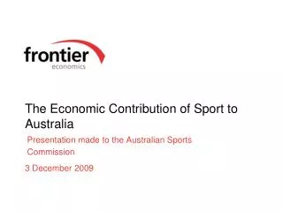 The Economic Contribution of Sport to Australia