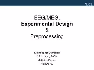 EEG/MEG: Experimental Design &amp; Preprocessing