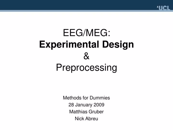 eeg meg experimental design preprocessing