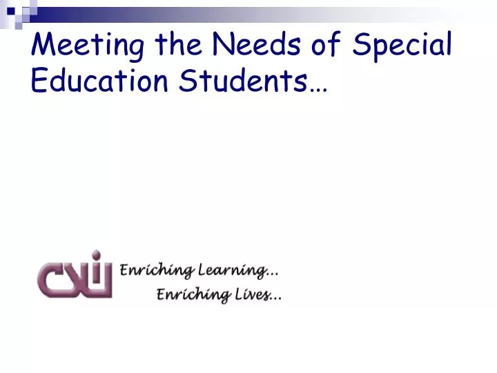 meeting the needs of special education students