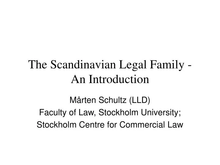 the scandinavian legal family an introduction