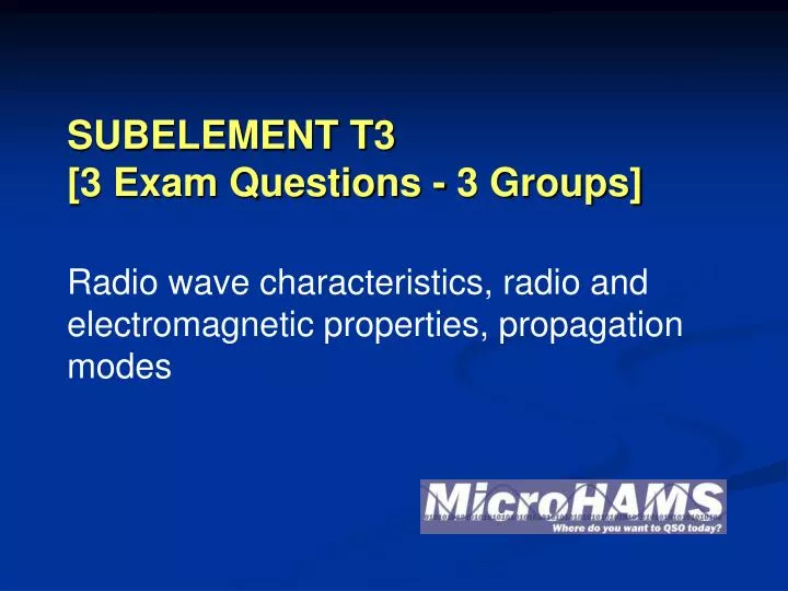 subelement t3 3 exam questions 3 groups