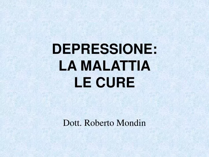 depressione la malattia le cure