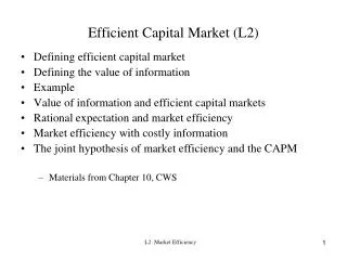 Efficient Capital Market (L2)