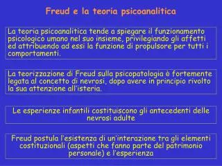 Freud e la teoria psicoanalitica