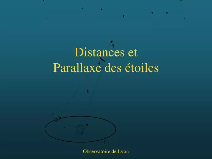 distances et parallaxe des toiles