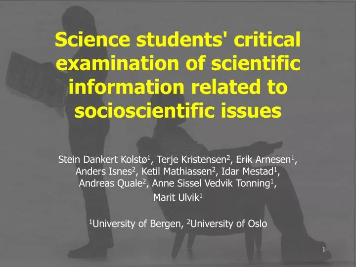 science students critical examination of scientific information related to socioscientific issues