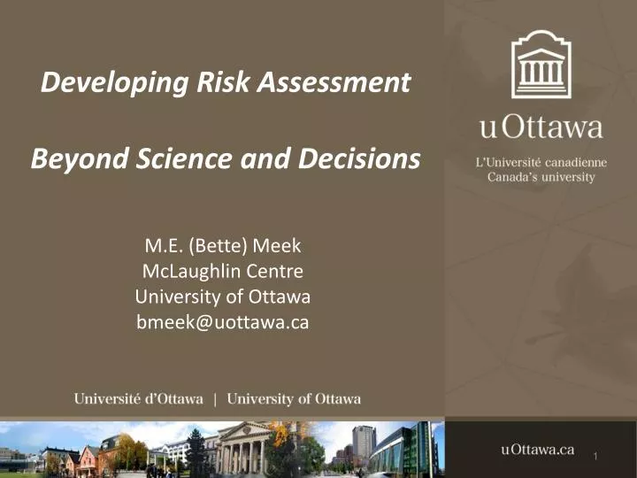 developing risk assessment beyond science and decisions