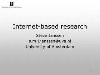Internet-based research
