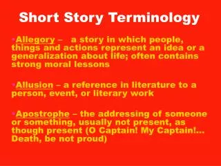 Short Story Terminology