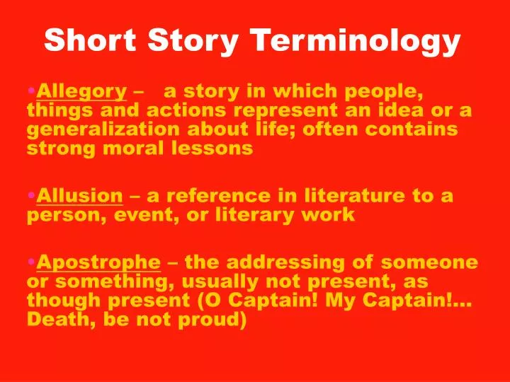 short story terminology