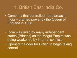 1. British East India Co.