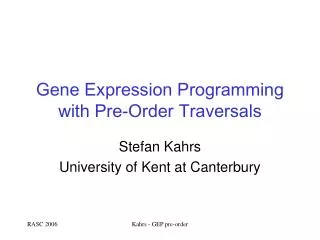 Gene Expression Programming with Pre-Order Traversals