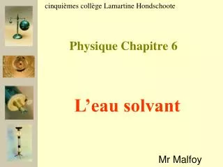 Physique Chapitre 6