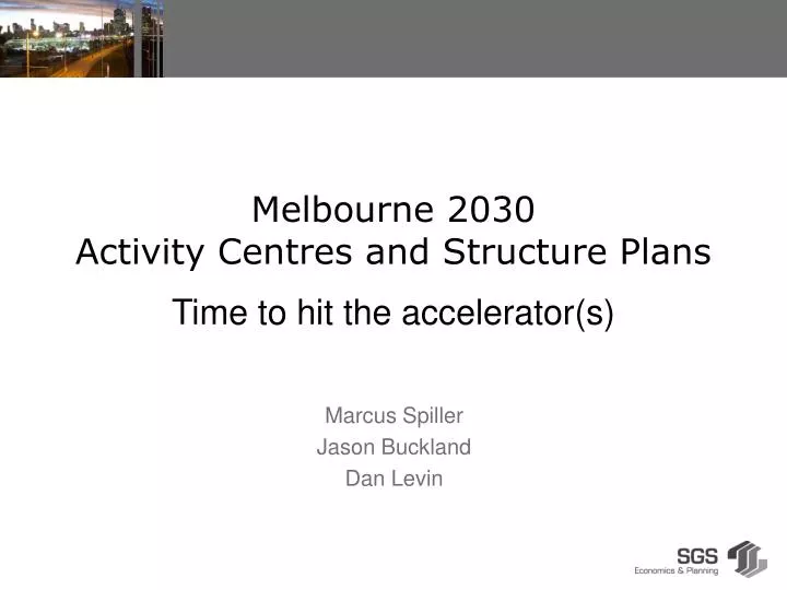 melbourne 2030 activity centres and structure plans