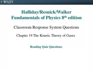 Halliday/Resnick/Walker Fundamentals of Physics 8 th edition