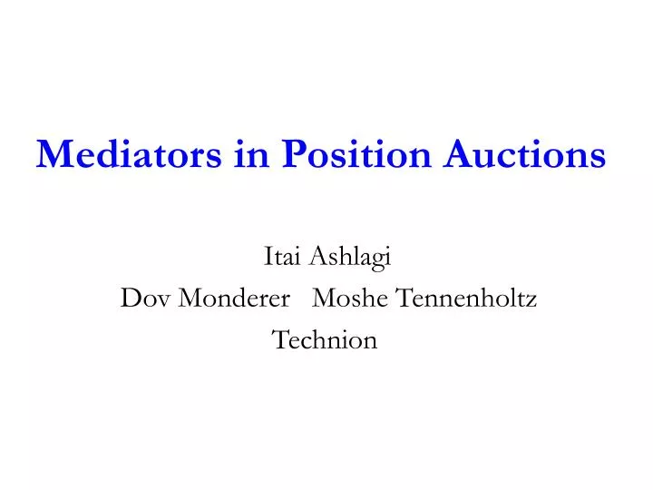mediators in position auctions