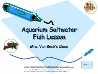 Aquarium Saltwater Fish Lesson