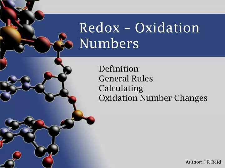 redox oxidation numbers