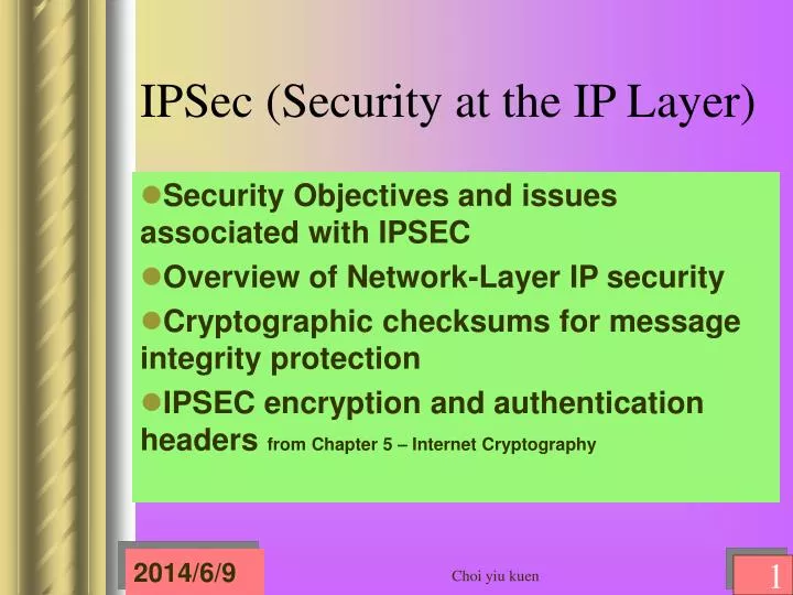 ipsec security at the ip layer