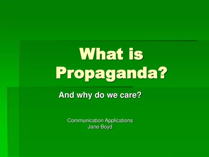 what is propaganda