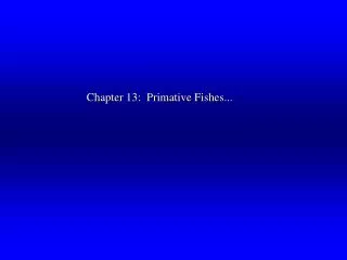 Chapter 13: Primative Fishes...