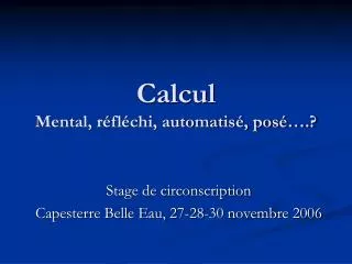calcul mental r fl chi automatis pos
