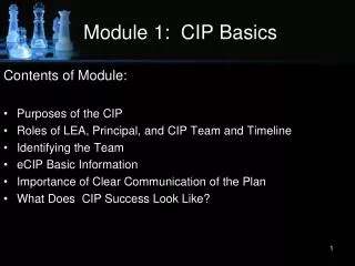 Module 1: CIP Basics
