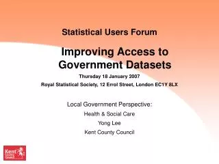 Statistical Users Forum