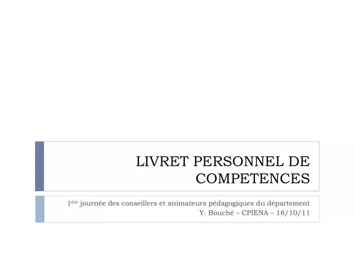 livret personnel de competences