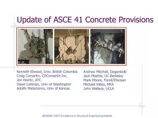Update of ASCE 41 Concrete Provisions