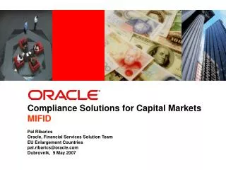 Compliance Solutions for Capital Markets MIFID Pal Ribarics