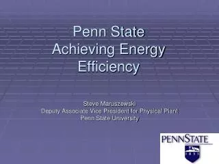 Penn State Achieving Energy Efficiency