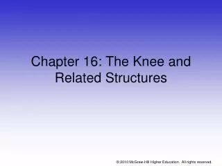 Chapter 16: The Knee and Related Structures