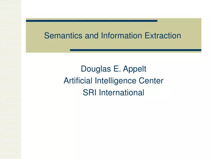 semantics and information extraction