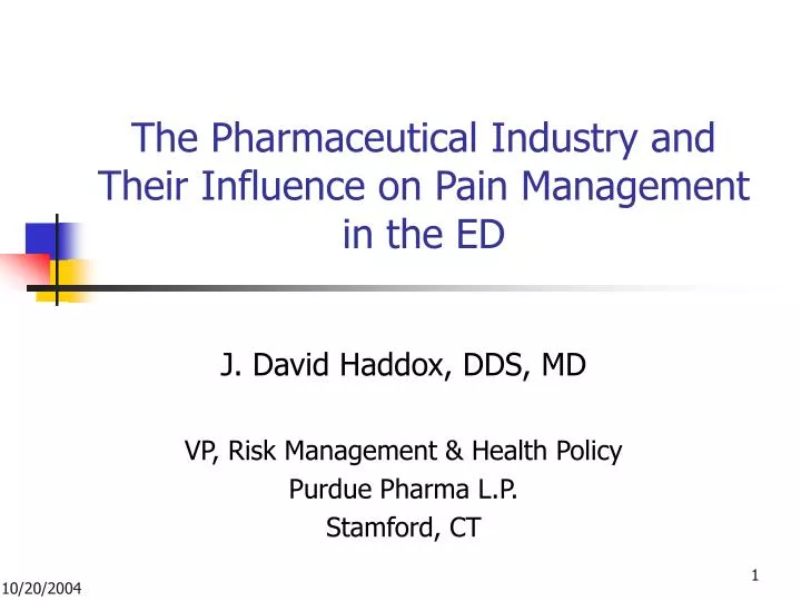 the pharmaceutical industry and their influence on pain management in the ed