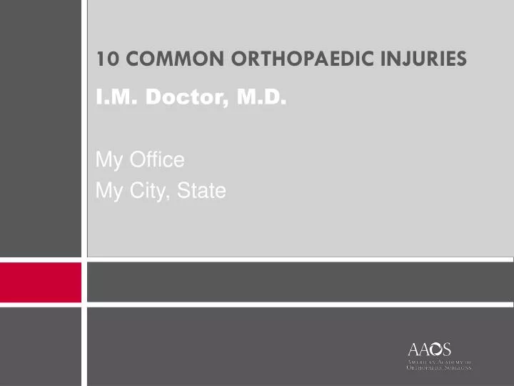 10 common orthopaedic injuries