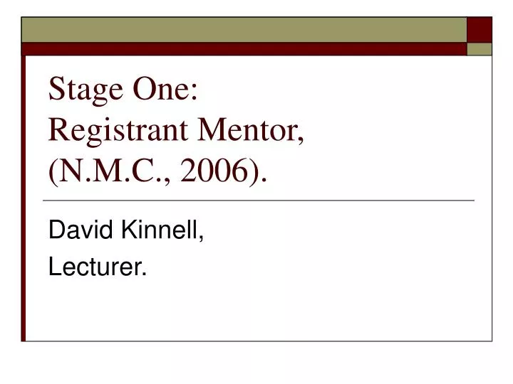 stage one registrant mentor n m c 2006