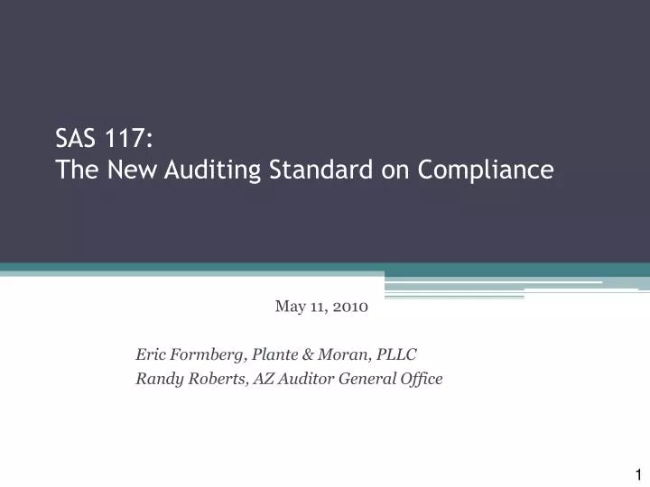 sas 117 the new auditing standard on compliance