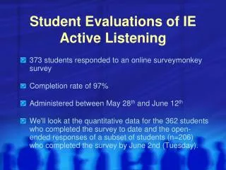 Student Evaluations of IE Active Listening