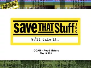 CCAB – Food Maters May 10, 2010