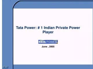 Tata Power: # 1 Indian Private Power Player