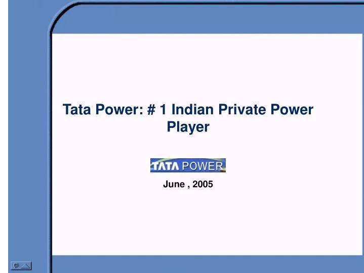 tata power 1 indian private power player