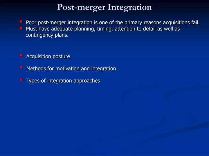 post merger integration