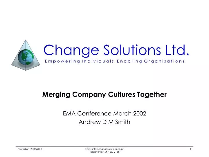 merging company cultures together ema conference march 2002 andrew d m smith