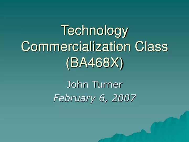 technology commercialization class ba468x