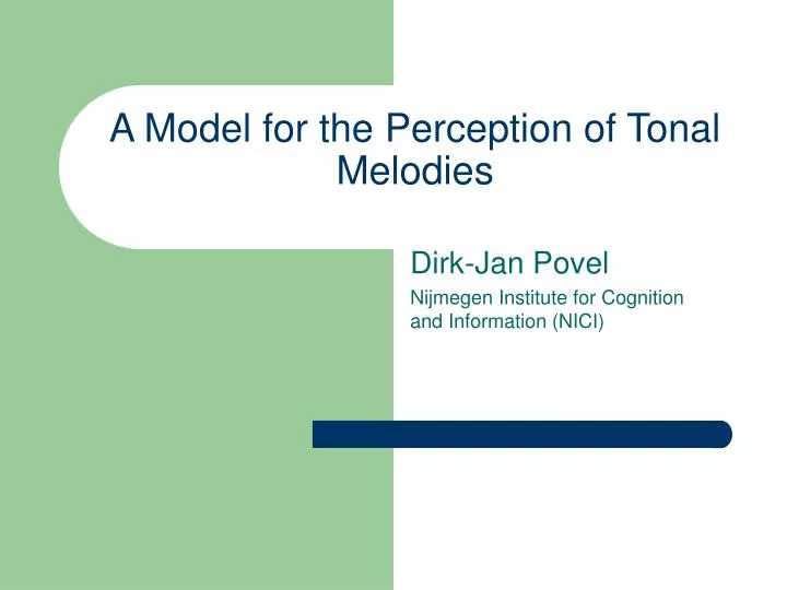 a model for the perception of tonal melodies