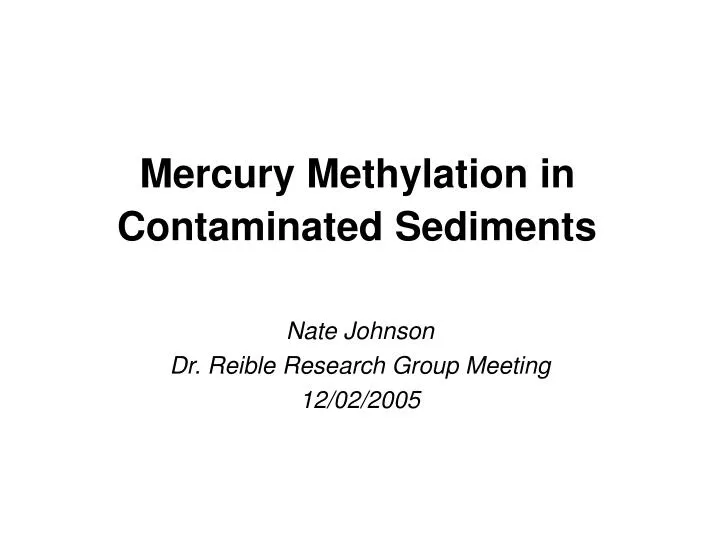 mercury methylation in contaminated sediments