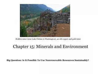Chapter 15: Minerals and Environment