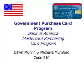 Government Purchase Card Program Bank of America Mastercard Purchasing Card Program